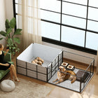 PawHut - Boxe de mise bas 7 panneaux pour chiens avec alèses-Tissu Oxford 600D offrant une protection contre le vent et comprenant un tapis d'urine lavable