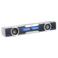 Edifier - Barre de son multimédia QS30 alimentée par USB, avec Bluetooth, basses améliorées, microphone intégré et effets d’éclairage dynamiques – Blanc-Le câble USB fourni transmet à la fois l’alimentation et les signaux audio de votre ordinateur vers l’enceinte. Il suffit de brancher le connecteur USB à votre ordinateur pour commencer la lecture