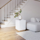 Nexera - Table d'appoint Nauraa, Blanc et Érable naturel-6