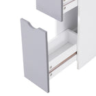 HOMCOM - Armoire de salle de bain étroite avec tiroir et étagères ouvertes - blanc, gris-Assemblage requis 
