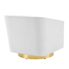 Modway - Twist Salon Accent Performance Velvet Chaise pivotante - Or Blanc-Rembourrage en mousse dense