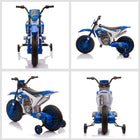 Aosom - moto électrique dirt bike pour enfants 12v, moto électrique à batterie - bleu-Fonctionne par simple pression sur la poignée 