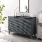 Modway - Render 48" Vanité de salle de bain à un seul lavabo - Gris Noir-Coiffeuse à grains de noyer