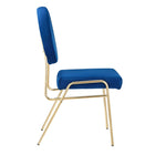 Modway - Craft Performance Velvet Fauteuil d’appoint de salle à manger - Marine d’or-Capacité de poids de la chaise : 330 lb.