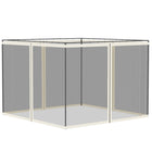 Outsunny - Moustiquaire de rechange pour gazebo 10 pi L x 10 pi l, blanc-Quatre panneaux séparés avec une fermeture éclair sur chaque panneau pour se connecter à la pièce adjacente  