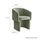 Modway - Verity Barrel Back Chenille Fauteuil à manger - Sage-Rembourrage en mousse dense