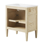 Modway - Elysian 30" Vanette de salle de bain - Burl blanc-Placage en bois de burl