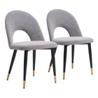 Zuo - Menlo Chaise de salle à manger - Gris - Ensemble de 2-Assemblage requis