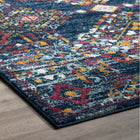 Modway - Entourage Treillis floraux vintage Khalida Tapis de 5 pi l x 8 pi L - Bleu Orange Jaune Rouge-Dessous en caoutchouc de prise