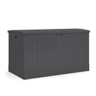 Suncast - Coffre de terrasse extra-large de 200 gallons - couleur Peppercorn-Le design unique à fermeture en douceur empêche le couvercle de se refermer trop rapidement et de claquer.