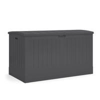 Suncast - Coffre de terrasse extra-large de 200 gallons - couleur Peppercorn-Le design unique à fermeture en douceur empêche le couvercle de se refermer trop rapidement et de claquer.