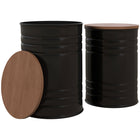 HOMCOM - Tables gigognes - noir-Comprend deux tables basses, un bon ajout à votre maison 