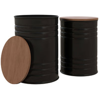 HOMCOM - Tables gigognes - noir-Comprend deux tables basses, un bon ajout à votre maison 