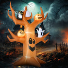 Outsunny - Arbre mort gonflable de 2 - 7 m pour Halloween - décoration de jardin avec lumière LED - marron-Les lumières LED et les lumières colourées rotatives créent un effet effrayant, sinistre et accrocheur 