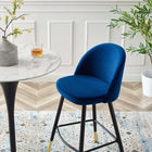 Modway - Cordial Performance Velvet Tabourets de bar - Marine - Ensemble de 2-Jambes en métal noir mat