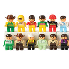 Cre8tive Minds - Personnes pour blocs de construction de taille préscolaire - Ensemble de 20-La figure en plastique a des bras, des jambes et des têtes posables