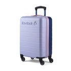Reebok - Valise de cabine à coque rigide 21.50po Double Dribble - Lilas-Roulettes pivotantes à 360° pour un déplacement fluide, silencieux et sans effort