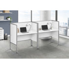 Monarch Specialties - Bureau A Cloison - 48 po L - Bureau - Travail - Qualité Commerciale - Stratifié Blanc - Métal Argenté-Facile à assembler grâce aux instructions illustrées incluses, ce bureau de style contemporain est idéal pour se concentrer sur l'écriture, l'étude et d'autres tâches de travail, parfait pour les bureaux commerciaux ou les bibliothèques scolaires