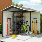 Outsunny - abri de jardin 9 pi x 6 pi - gris foncé-Large porte pour un accès facile, avec serrure et clés incluses
