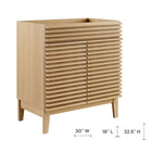 Modway - Render 30" Armoire de toilette de salle de bain (lavabo non inclus) - Chêne-Étagère de rangement réglable