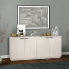 Hudson&Canal - Buffet Mansfield 68" L - Aulne Blanc-Construit en bois d'ingénierie de haute qualité dans une finition à grain noir fabriquée à la main