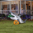 GEMMY - Requin gonflable animé à tête pivotante pour Halloween - 124,5 cm x 274 cm-Pour usage intérieur et extérieur