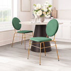 Zuo - Odessa Chaise de salle à manger - Vert/Or - Ensemble de 2-Dimensions: 22,8 po L x 19,3 po L x 34,3 po H