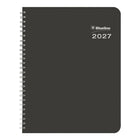 Blueline - 2027 Agenda mensuel DuraGlobe avec reliure à double spirale et couverture semi-flexible – 8 7/8 po x 7 1/8 po – bilingue-Un mois par page double avec un bloc ligné par jour