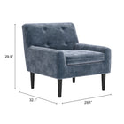 Zuo - Frankfurt Fauteuil avec accoudoirs - Gris-6