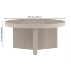 Hudson&Canal - Table basse ron Holm 32" de largeur - Aulne blanc-9