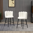 HOMCOM - Tabourets de bar hauteur comptoir avec dossier - blanc crème - paquet de 2-Repose-pieds inférieur empêchant les jambes de pendre 
