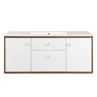 Modway - Transmit 48" Vanité de salle de bain murale - Blanc noyer-Vanité moderne du milieu du siècle