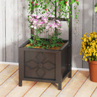 Outsunny - jardinière surélevée galvanisée avec treillis - 15,7 po x 15,7 po x 55,1 po-Polyvalent : peut servir de plate-bande ou d’écran d’intimité 