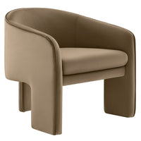Modway - Greer Velours Performance Rembourré Fauteuil d’accent - Taupe-Tissu de velours Performance