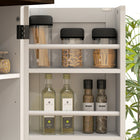HOMCOM - Armoire de cuisine 64 po avec étagères réglables - blanc-Couleur : Blanc 