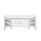 Manhattan Comfort - Meuble TV moderne DUMBO 62,99 po - Blanc-Meuble TV de style milieu du siècle pour salon