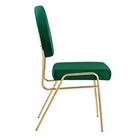 Modway - Craft Performance Velvet Fauteuil d’appoint de salle à manger - Vert Or-Capacité de poids de la chaise : 330 lb.
