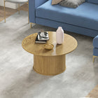 HOMCOM - Table basse ronde 31,5 po pour salon - chêne-Couleur : Chêne