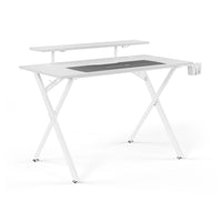 Emerge Bureau de jeu Vizon, 47 po, blanc-Bureau de jeu stratifié blanc