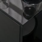 HOMCOM - Buffet latéral à haute brillance 31,1 po L avec 2 tiroirs - noir-Portes à ouverture push-click pour plus de commodité 