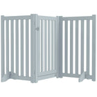 PawHut - Barrière pour chien 3 panneaux pliable avec pieds pour taille moyenne et inférieure - gris-Fabriqué en MDF, portillon robuste 