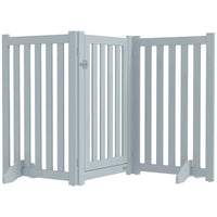 PawHut - Barrière pour chien 3 panneaux pliable avec pieds pour taille moyenne et inférieure - gris-Fabriqué en MDF, portillon robuste 