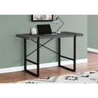 Monarch Specialties - 7660 Bureau 48 po L - Gris Moderne/Metal Noir-Des pieds en métal robustes au fini noir sont intégrés dans le dessus de bureau pour un effet visuel intéressant