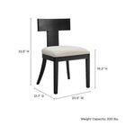 Modway - Peregrine Bois et tissu rembourrés Chaises de salle à manger Ensemble de 2 - Ivoire à tissage noir à bruyère-Conception à dos courbé