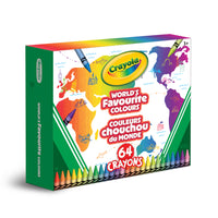 Crayola - Crayons de cire Couleurs chouchou du monde - Paquet de 64-64 CRAYONS DE CIRE CRAYOLA : Cet ensemble en édition spéciale comprend 64 crayons de cire Crayola aux couleurs variées, sélectionnées selon les couleurs préférées des gens du monde entier!
