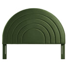 Modway - Solana Arqué Performance Velvet Tête de lit Queen, Vert mousse-Assemblée requise