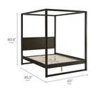 Modway - Alva Reine Bois Lit de plateforme de la canopée, Chêne fumé-Construction en bois massif séché au four