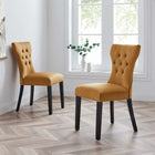 Modway - Silhouette Performance Velvet Chaises de salle à manger Ensemble de 2 - Cognac-Rembourrage en mousse dense pour le confort