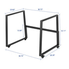 Rocelco - Ensemble de rehausseur de bureau de luxe à hauteur ajustable de 46" et support au sol - Noir-ASSEMBLAGE MINIMAL REQUIS: Les pieds de bureau debout se fixent en quelques minutes et vous êtes prêt à partir