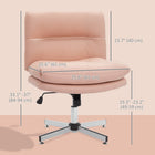HOMCOM - Chaise de bureau sans bras croisée - rose-La fonction d’inclinaison permet de se balancer d’avant en arrière pour se détendre 
